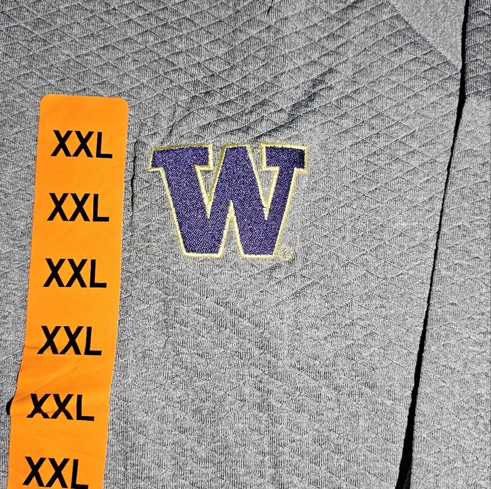 NWT Champion Men's Washington Huskies 1/4 Zip Sweatshirt With Logo Size XXL